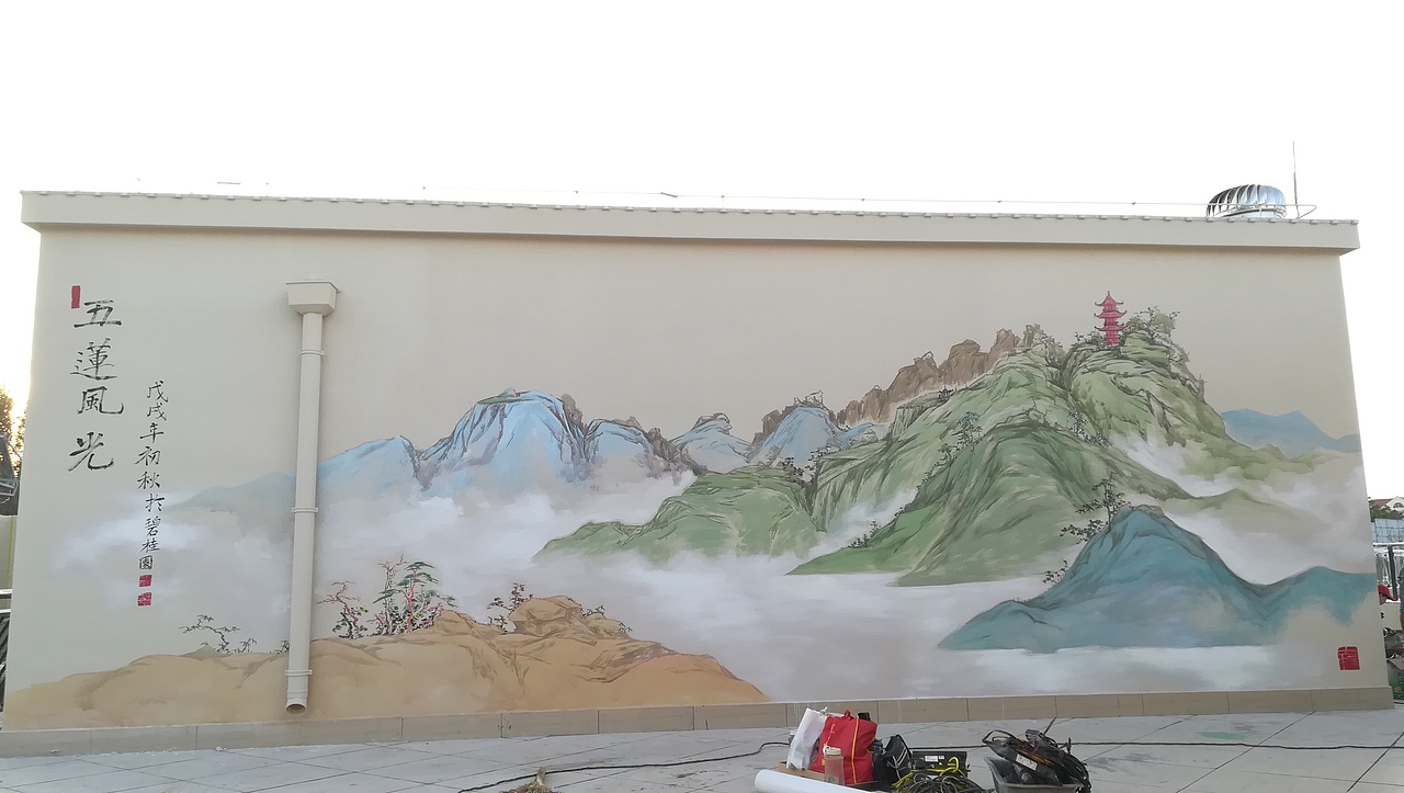 日照文化墙 ,幼儿园壁画,墙体彩绘,日照景观制作