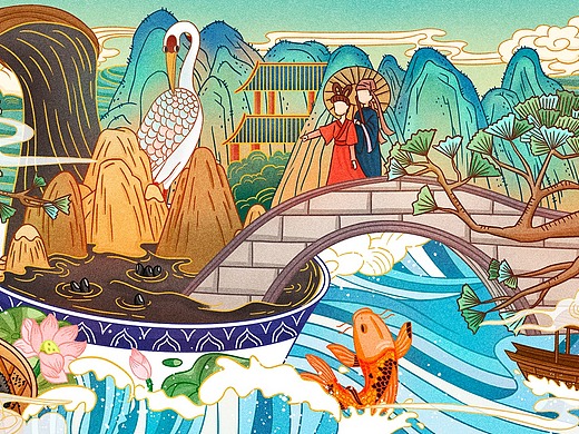 国潮新国风插画-黑芝麻糊包装设计