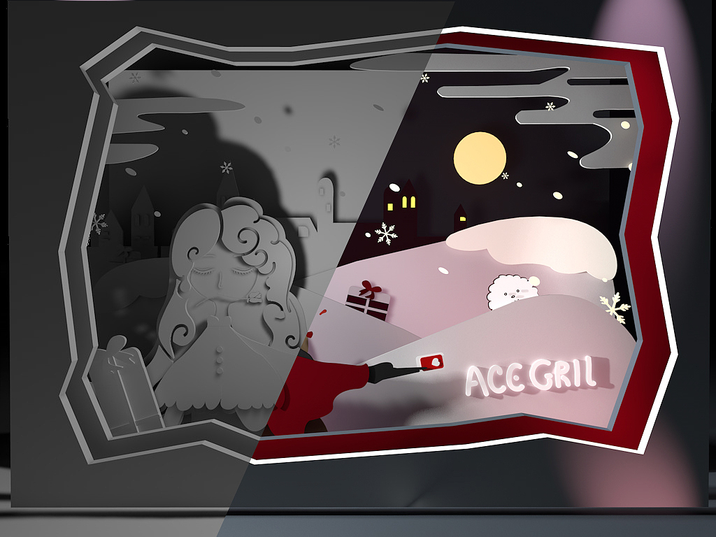 剪纸风作品-ACE GRIL（图ZMTY4MTEzNjY0） - 创作习作 - 站酷设计师月见里川奈原创素材 - 站酷ZCOOL