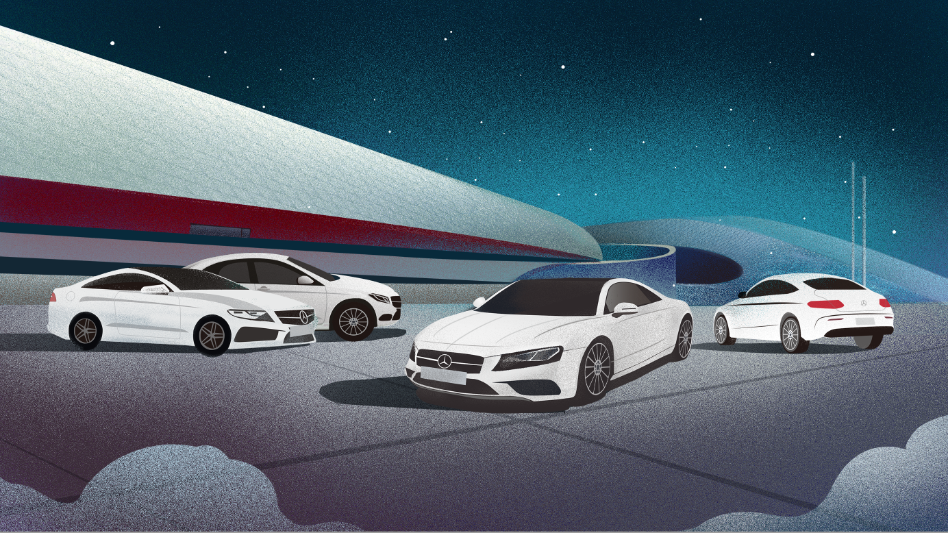 奔驰h5插画《奔驰dream car系列》