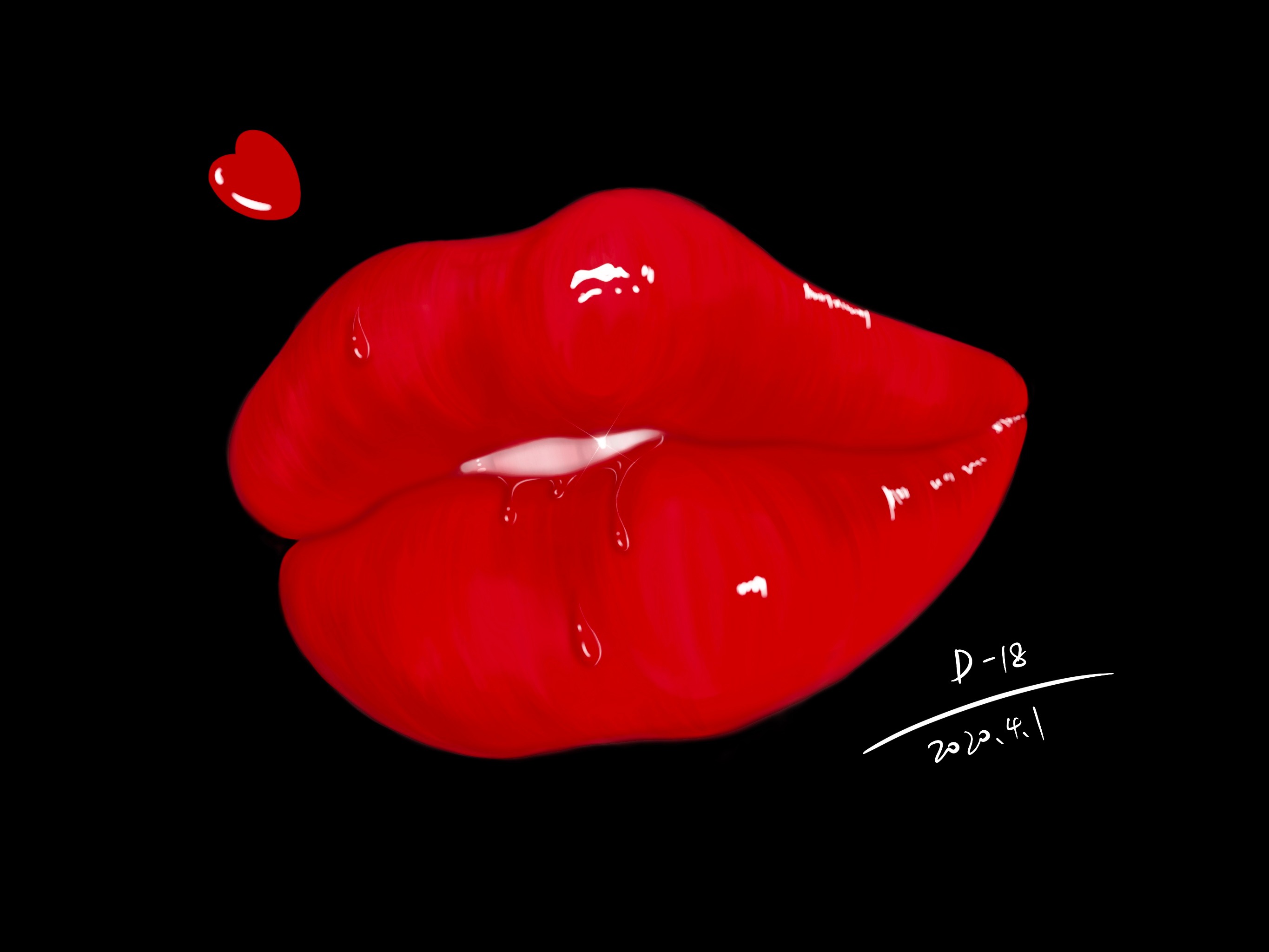 手绘卡通红色的嘴唇免抠图图片-图行天下素材网