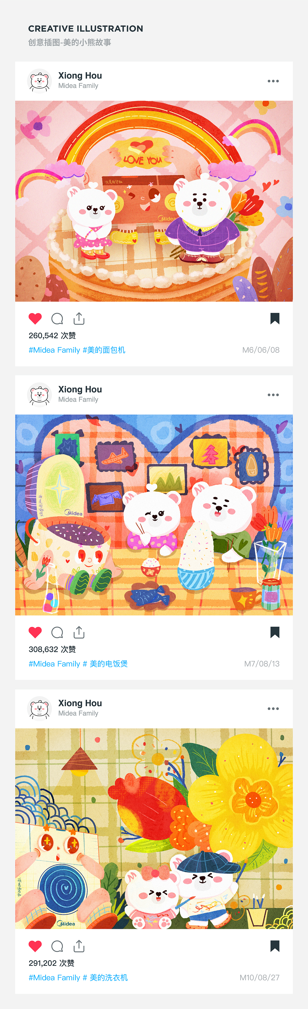 MIDEA FAMILY Q版形象设计(图ZMTkwMjMzMzY4) - IP形象 - 站酷设计师兔子君mrbunny原创素材 - 站酷ZCOOL