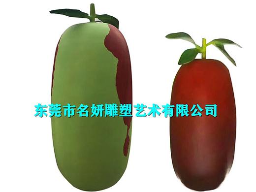 枣园观光景台玻璃纤维红枣形象卡通公仔雕塑广场园林
