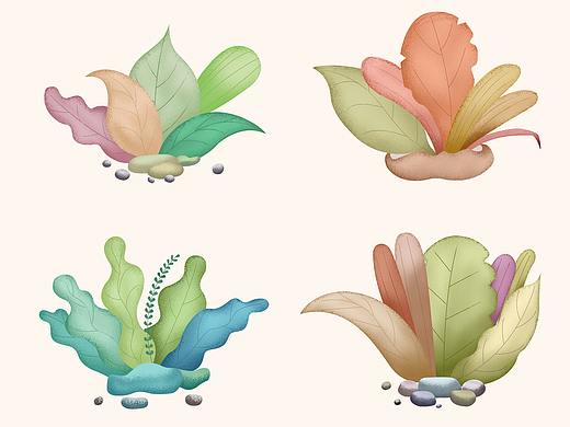北欧手绘绿植盆栽