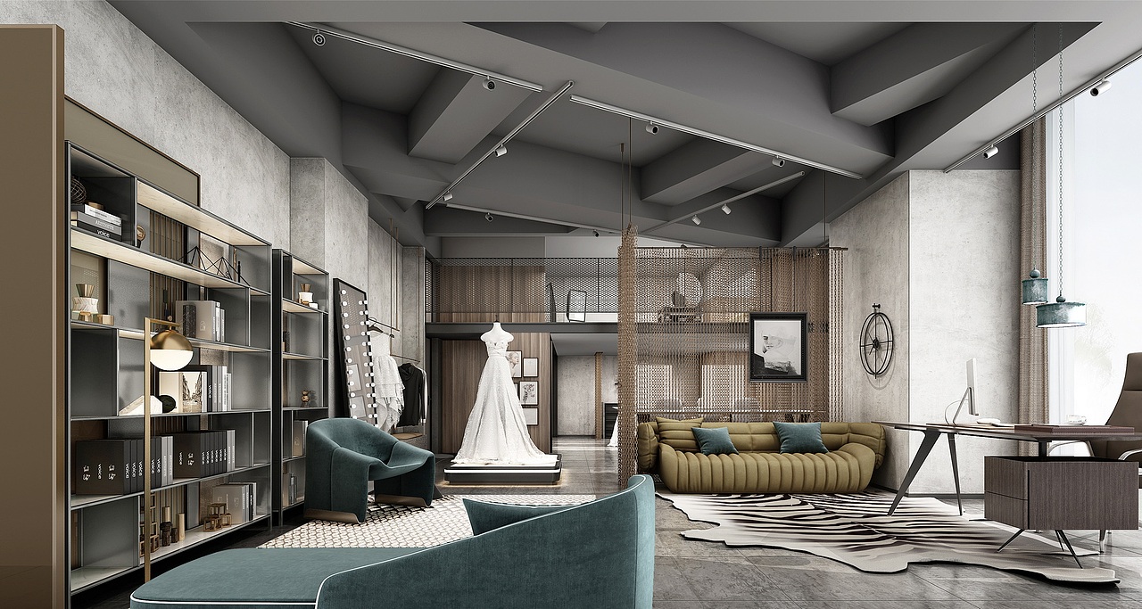 LOFT 服装设计工作室（图ZMjcyODEzNTU2） - 商业空间设计 - 站酷设计师小张D原创素材 - 站酷ZCOOL
