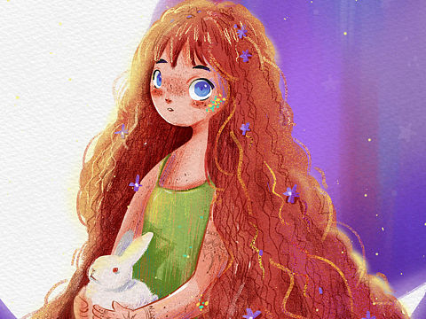 iPad绘画｜女孩与她的兔子（壹）