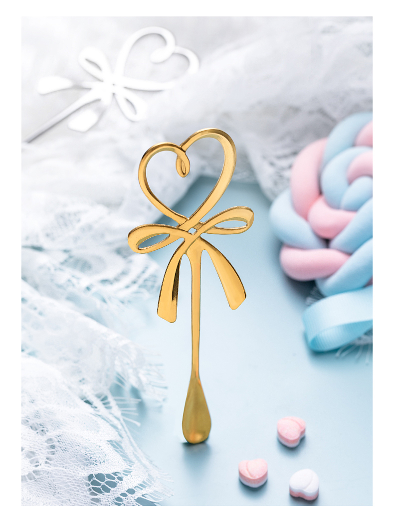 挥动的仙女棒 | 爱心蝴蝶结搅拌勺 | 勺子餐具摄影（图ZMTc4MjYzNjg0） - 产品摄影 - 站酷设计师漫渡光影原创素材 - 站酷ZCOOL