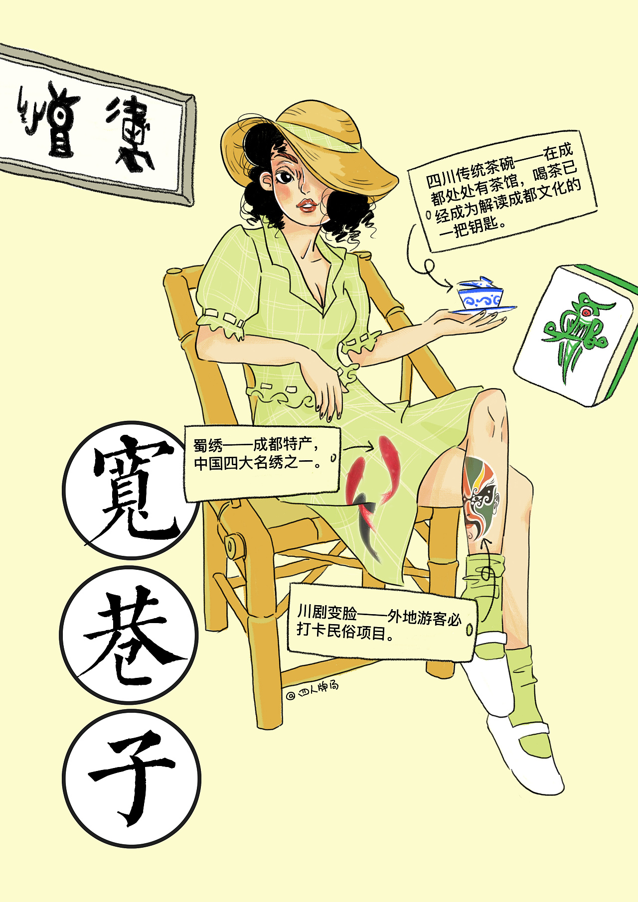 成都街道拟人插画|插画|商业插画|四人牌局 - 原创作品 - 站酷 (zcool