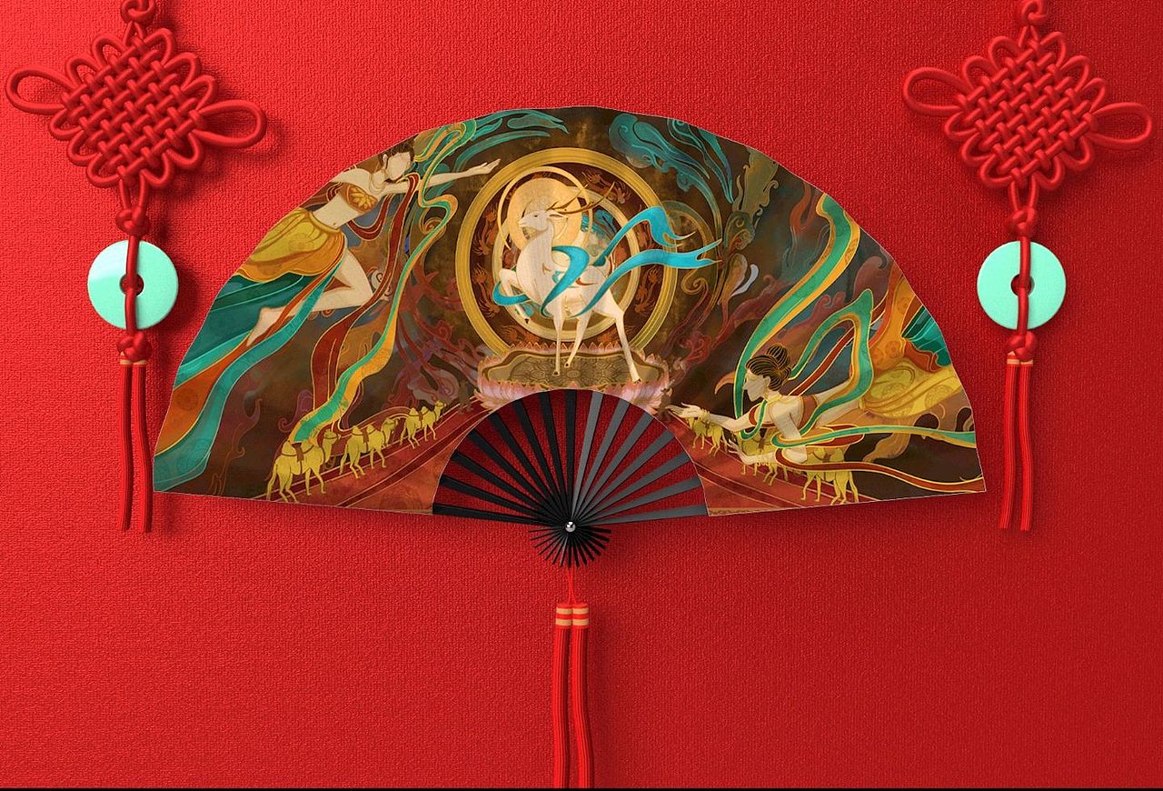 敦煌飞天九色鹿【飞天遇神鹿】（图ZMzM5Nzk5MzU2） - 商业插画 - 站酷设计师星期帅原创素材 - 站酷ZCOOL