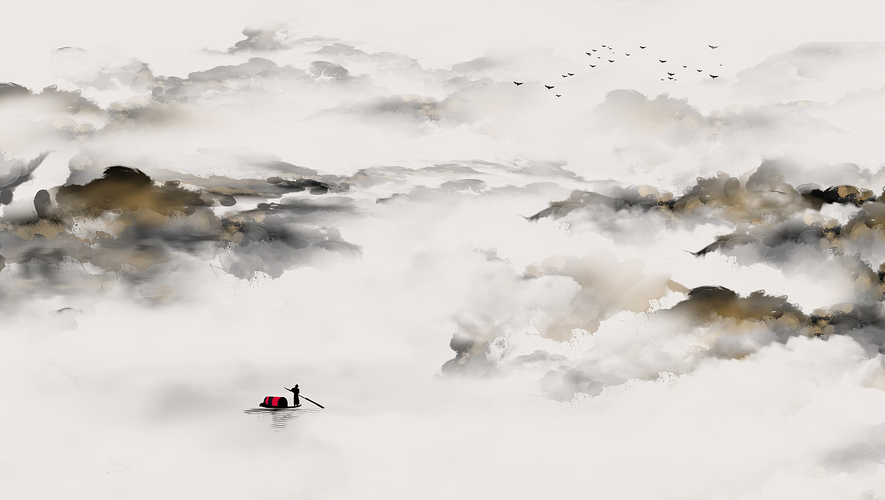 一些风格迥异的水墨山水画