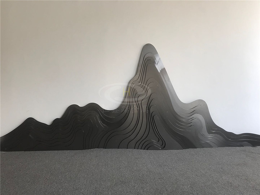 黑钛不锈钢多层假山 园林不锈钢假山雕塑