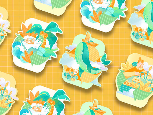 循环主题插图/扁平风