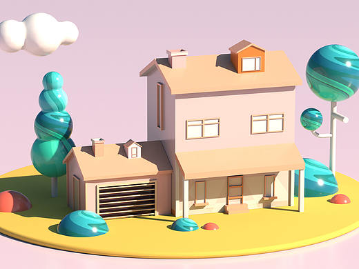 C4D房子建模练习