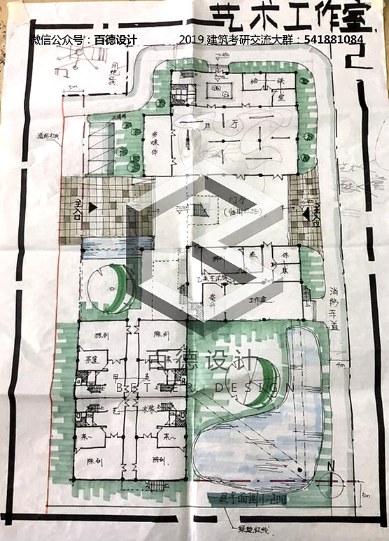 深圳大学建筑学硕状元 快题135分 百德设计讲师