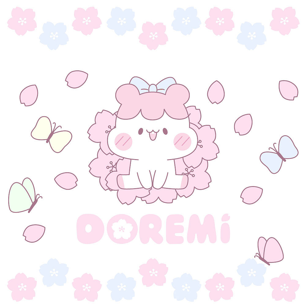 小仓鼠DOREMI樱花系列卡通壁纸