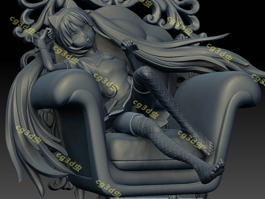 猫女斜坐姿（图ZMjU3MzkyODk2） - 人物/生物 - 站酷设计师cg3d虫原创素材 - 站酷ZCOOL