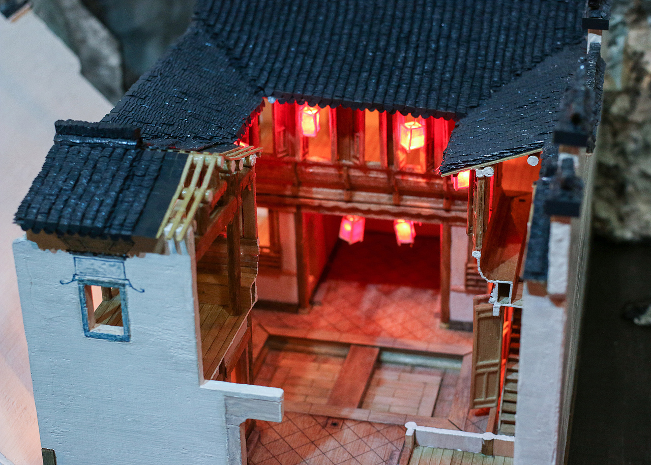 徽派古民居建筑模型