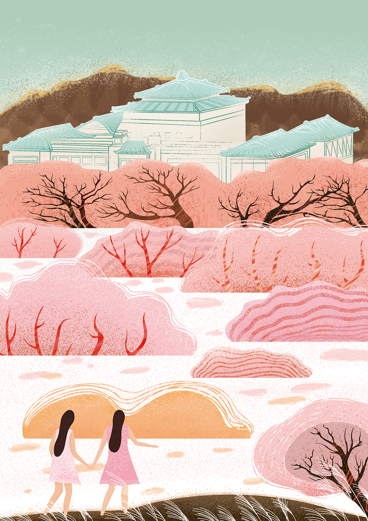 武汉大学绘制（图ZMjI3MjU2MDU2） - 商业插画 - 站酷设计师南希儿nancy原创素材 - 站酷ZCOOL