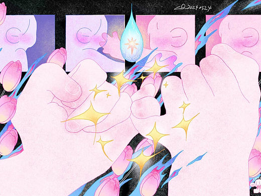 郁金香的拥抱（个人主页-ZNjg0NzA1Mjg=） - 艺术插画 - 站酷设计师DDDD卷原创素材 - 站酷ZCOOL