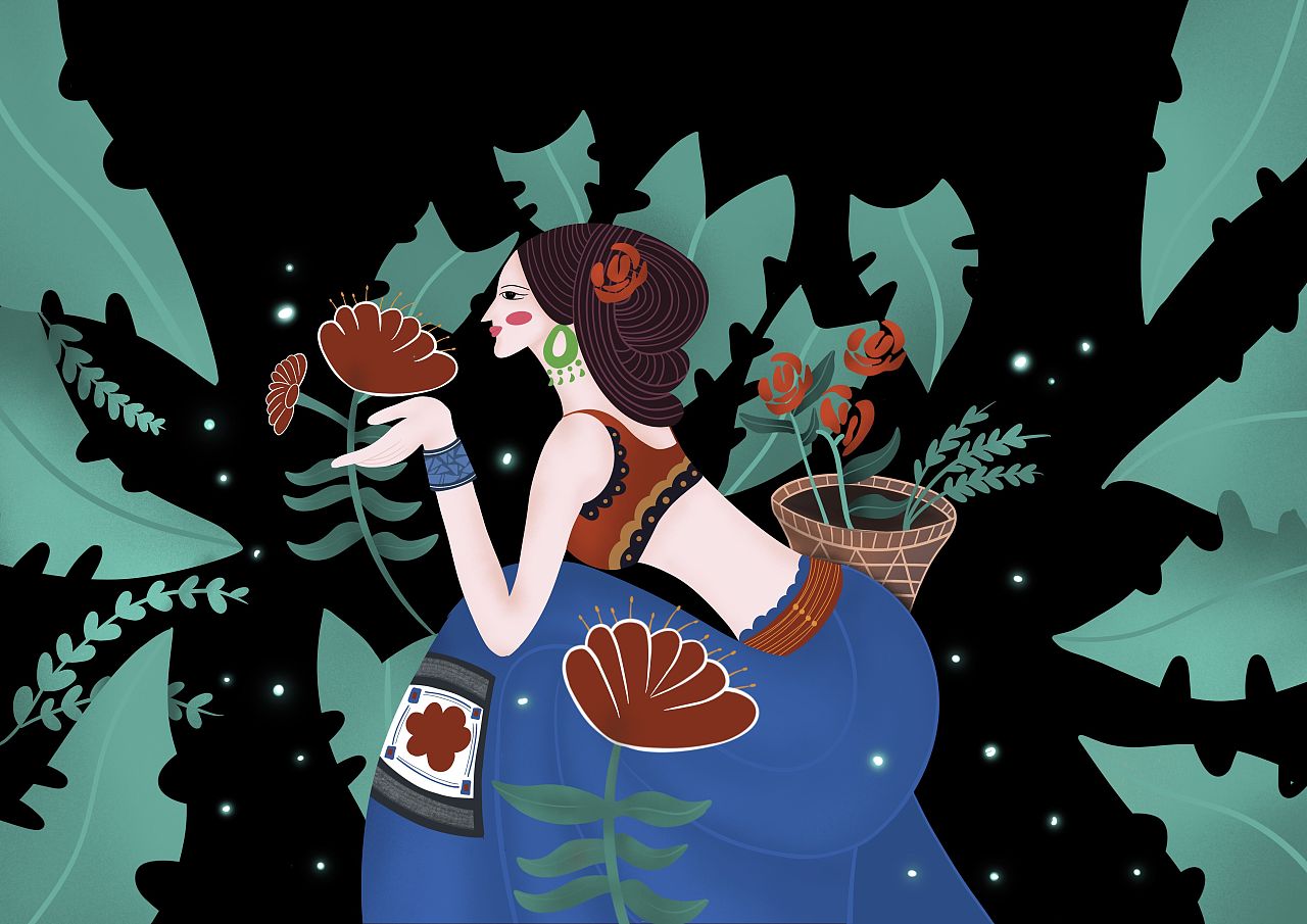 贵州姑娘|插画|艺术插画|夭夭爱插画 - 原创作品 - 站酷 (zcool)