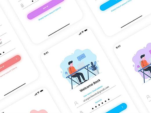 注册登录页面APP手机UI界面插画登录页