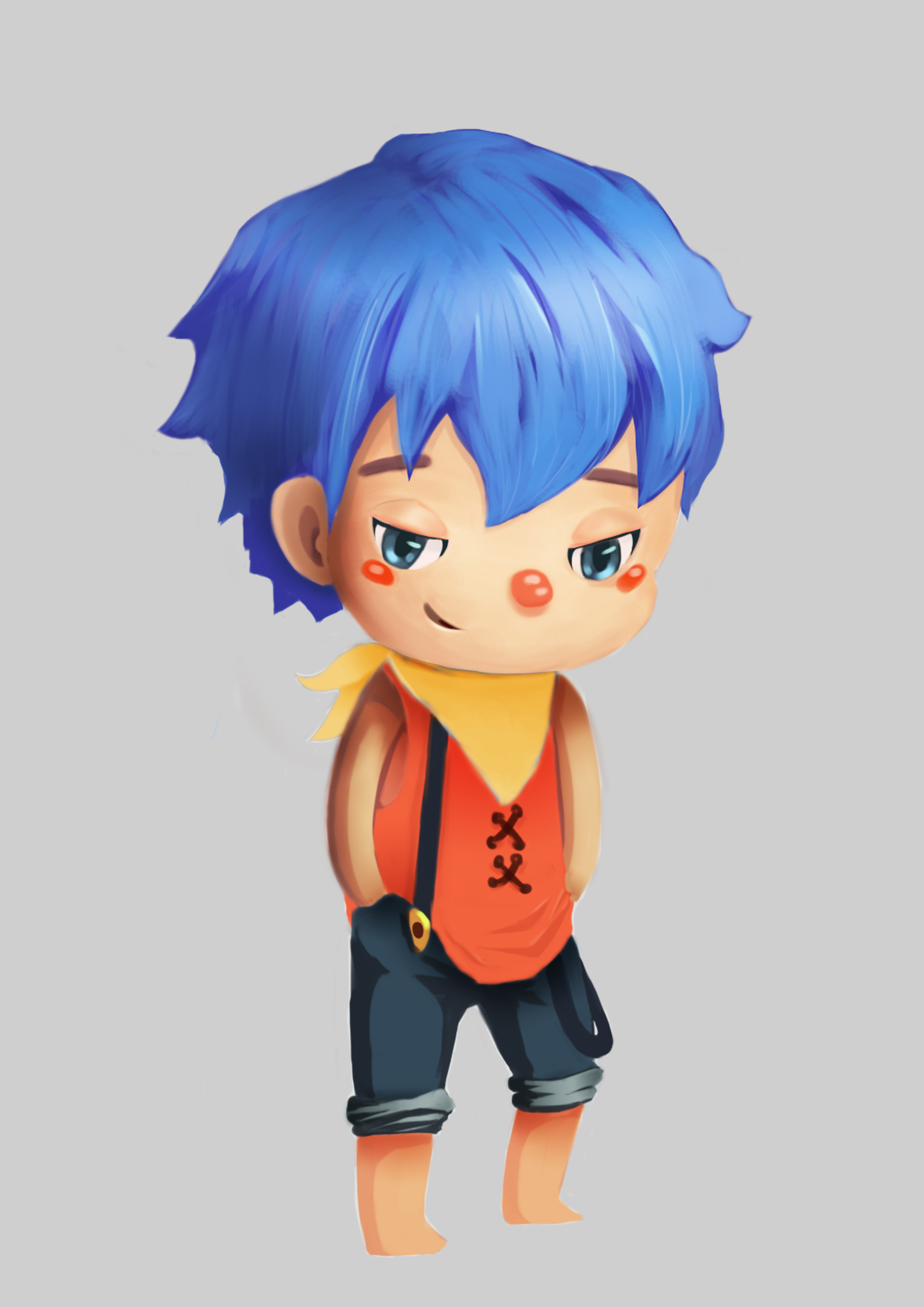 耍酷的蓝发小朋友