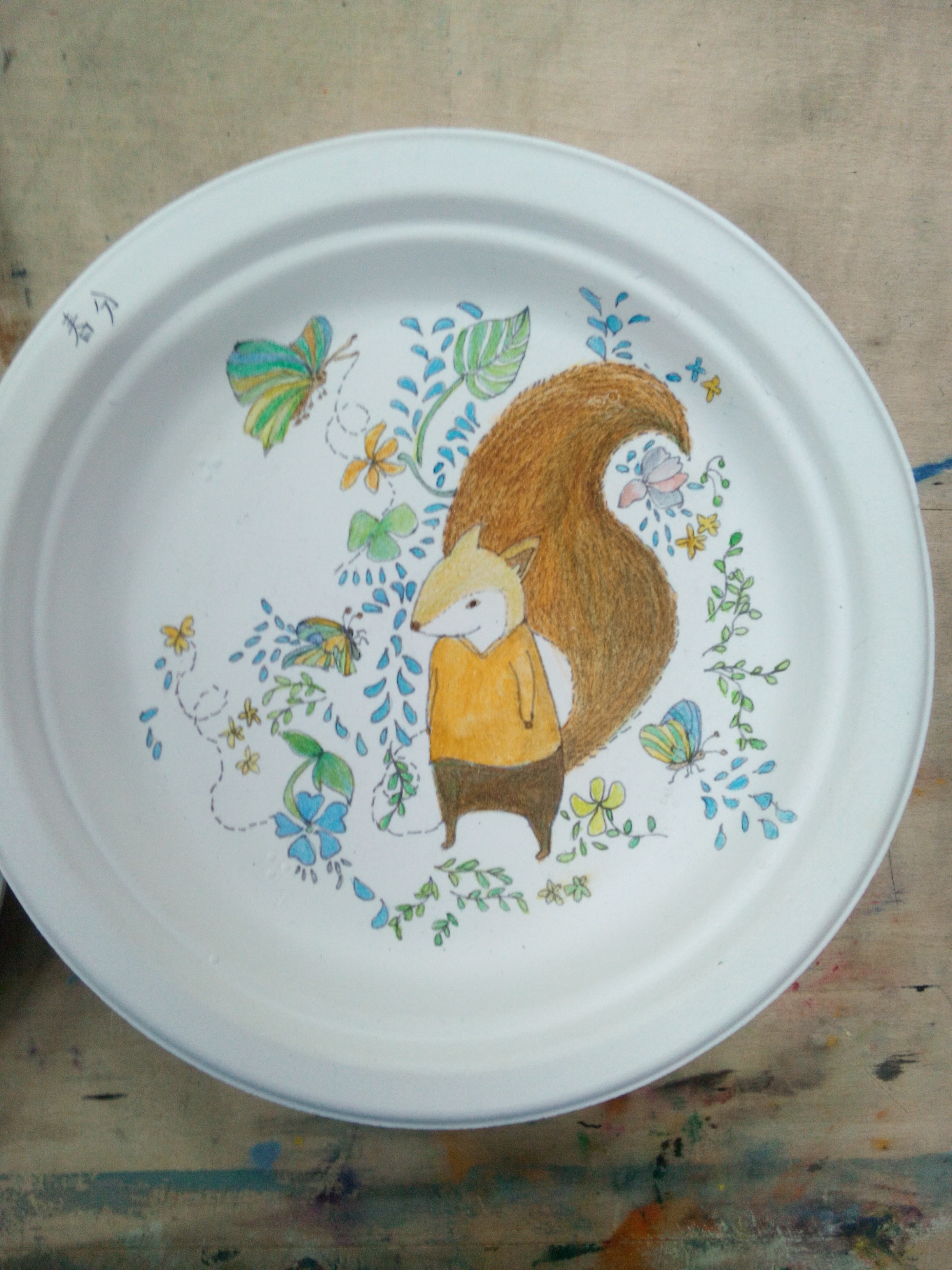 盘子画中国风 手绘图片