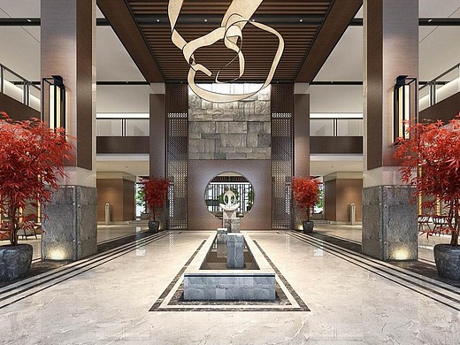 一九九二效果图-新中式酒店大堂