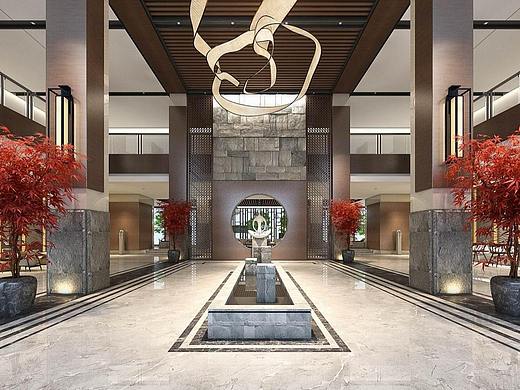 一九九二效果图-新中式酒店大堂