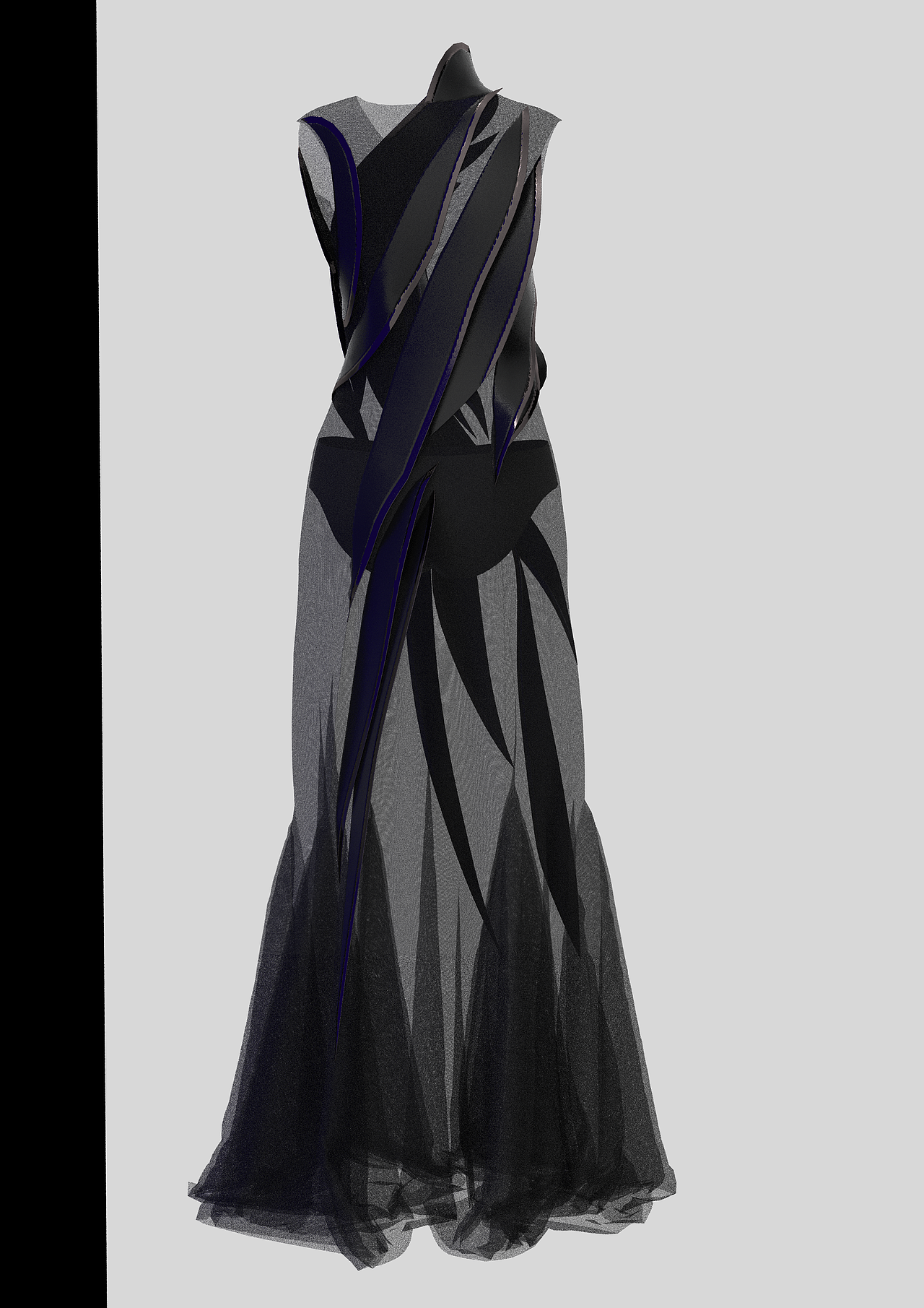 3d服装建模时装插画闲时来一张立裁的褶皱作品那些背上开花的设计服装