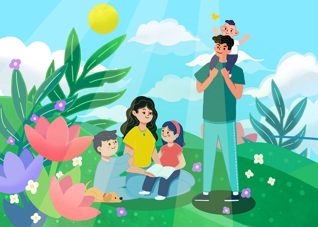 扁平风海报,插图