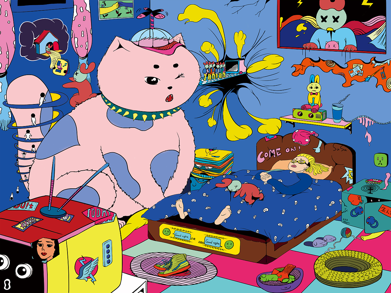 毕设插画系列作品——"人猫奇绘"