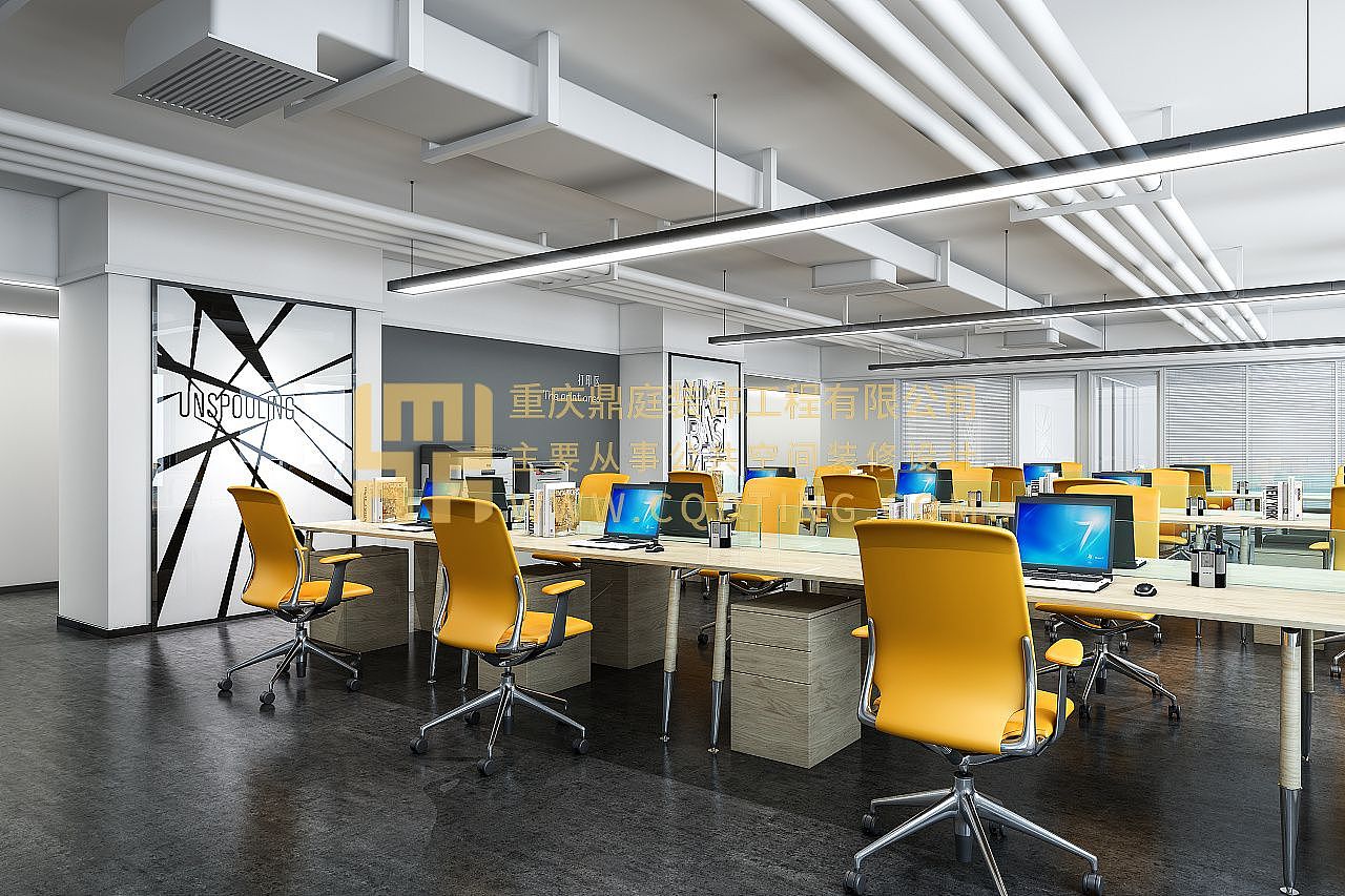 重庆办公室装修 办公室设计门 前台 办公室装修装饰 鼎庭装饰原创作品