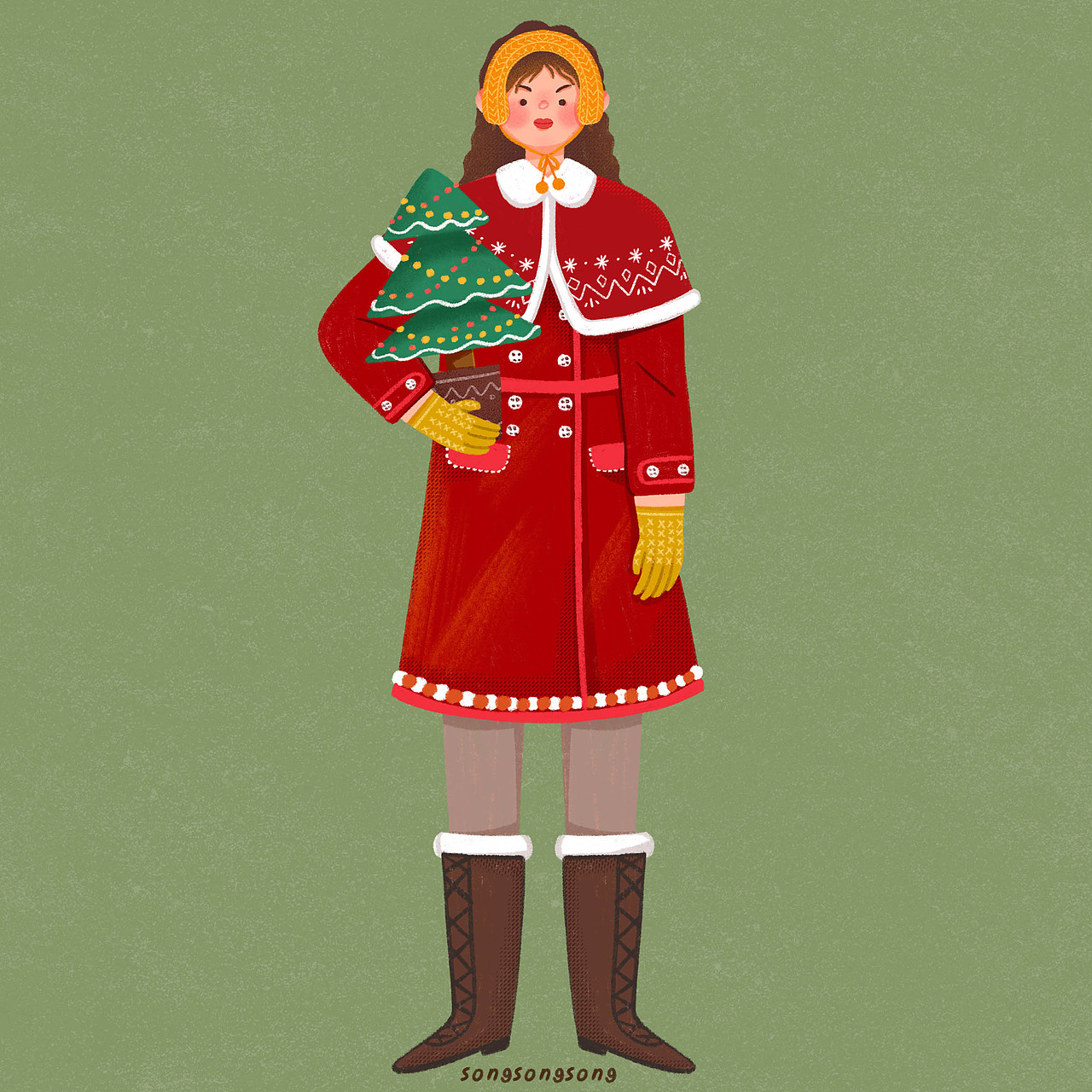 插画式服装穿搭