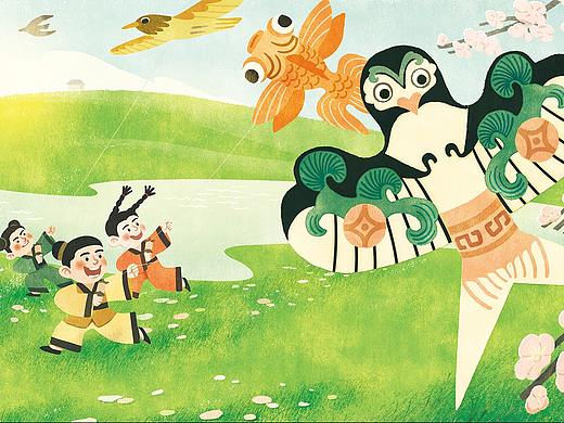 《古诗里的二十四节气》立体书插画项目