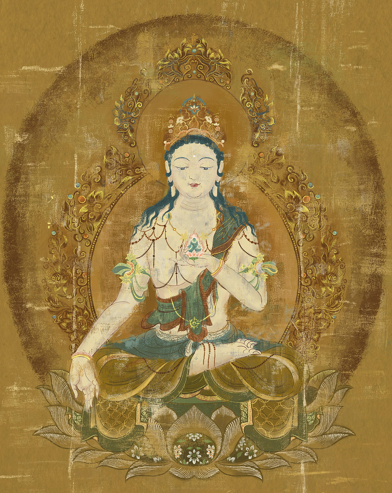 虚空藏造像仿古画质完成图（图ZMjU5NDgxODg4） - 创作习作 - 站酷设计师随心杯面原创素材 - 站酷ZCOOL