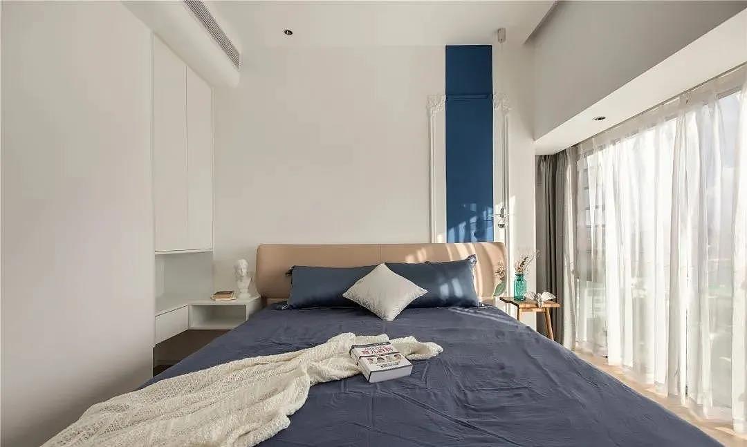 114m²简约温馨三居，白色+克莱因蓝的搭配明净又高级！（图ZMjc5MjY2NjMy） - 家装设计 - 站酷设计师峰光无限装饰原创素材 - 站酷ZCOOL