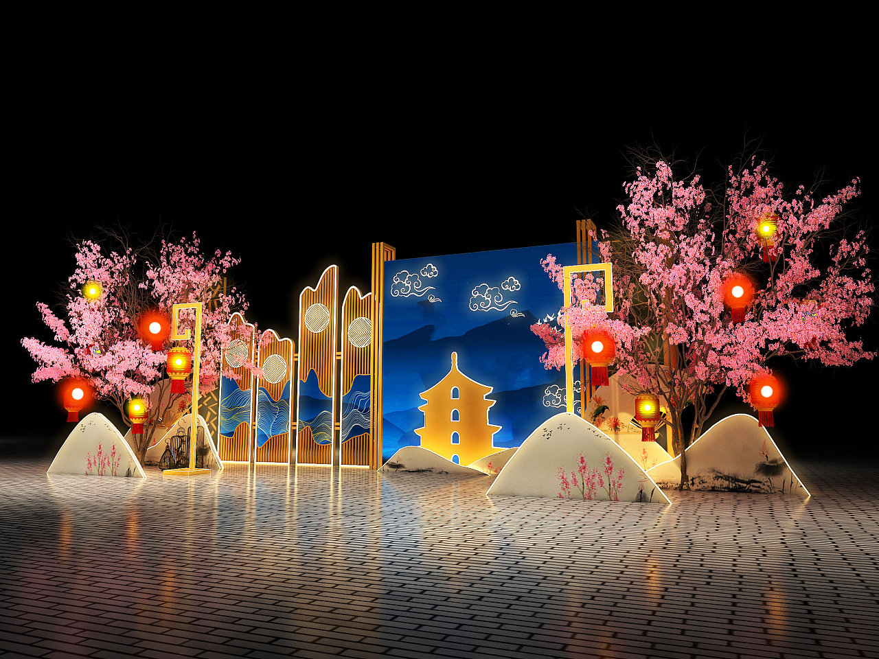 新中式美陈打卡点设计