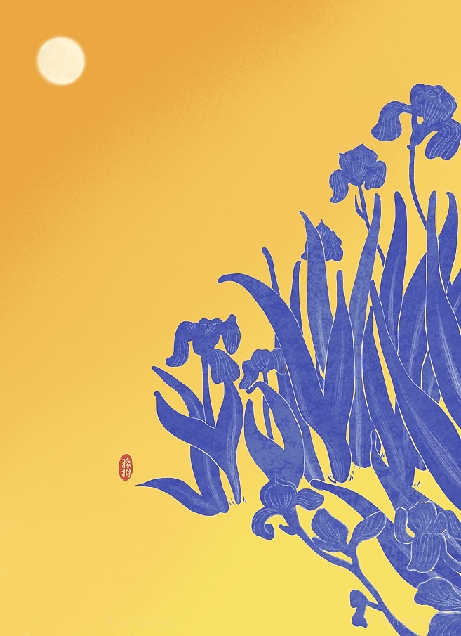 鸢尾（图ZMzA1OTkyMjg4） - 艺术插画 - 站酷设计师是橡树Oak原创素材 - 站酷ZCOOL