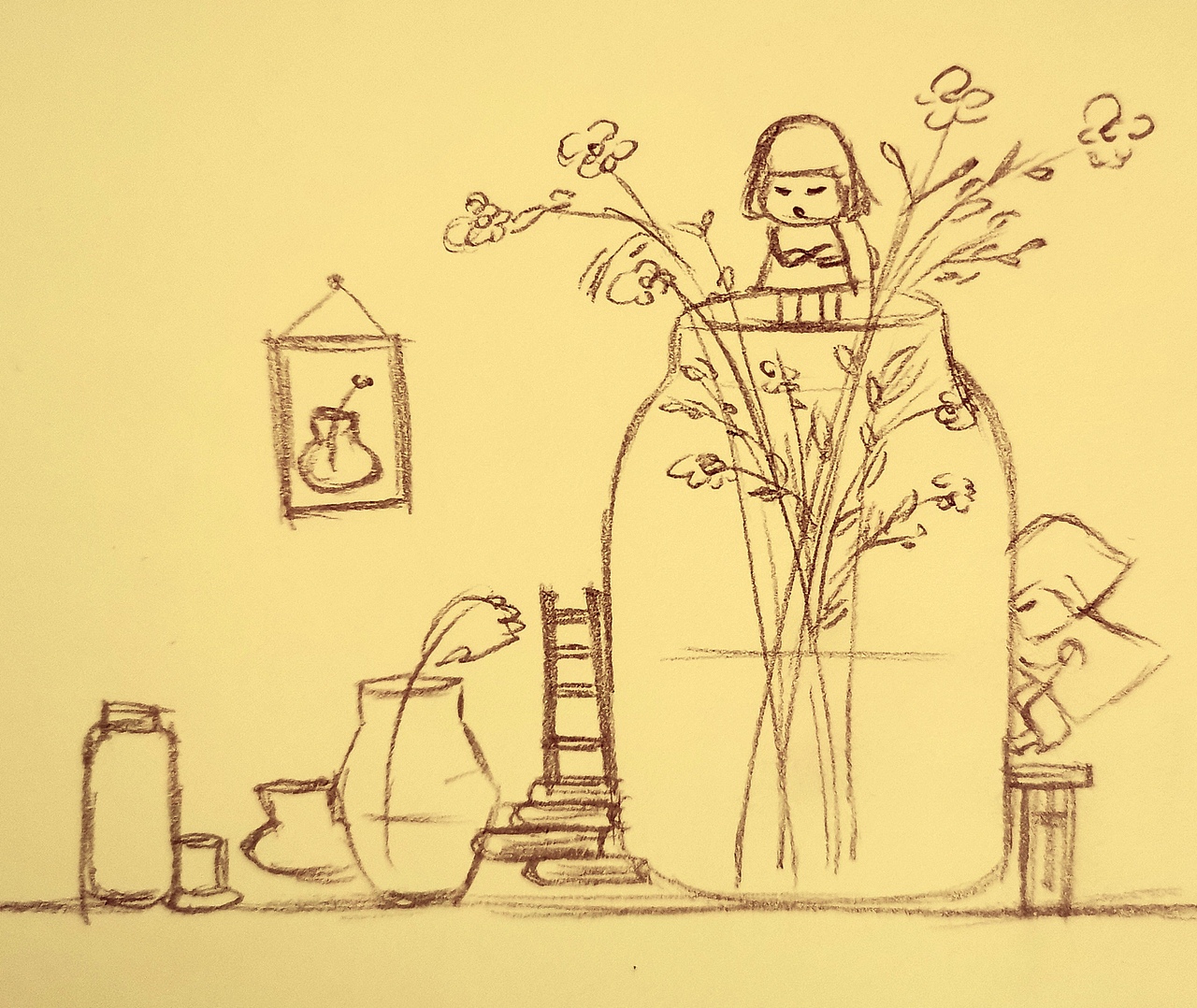 昨晚与女儿一起完成的草图