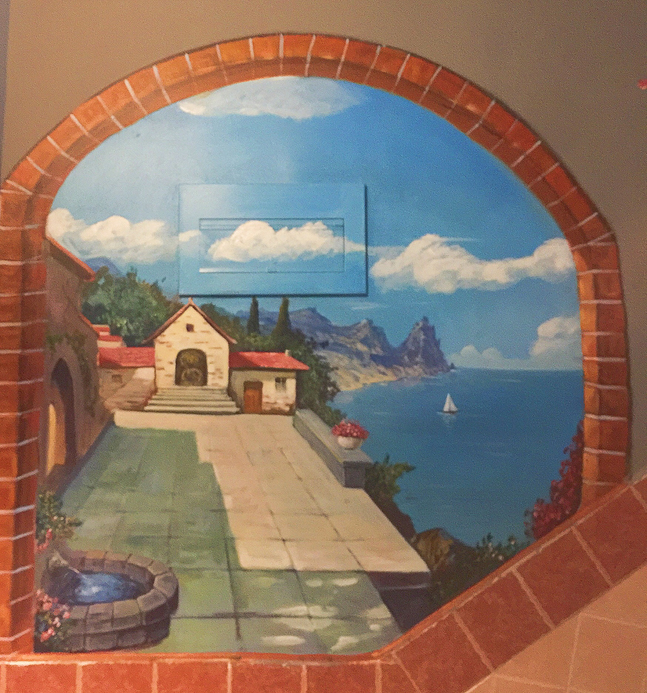 新壁画 墙绘 地中海风格的油画