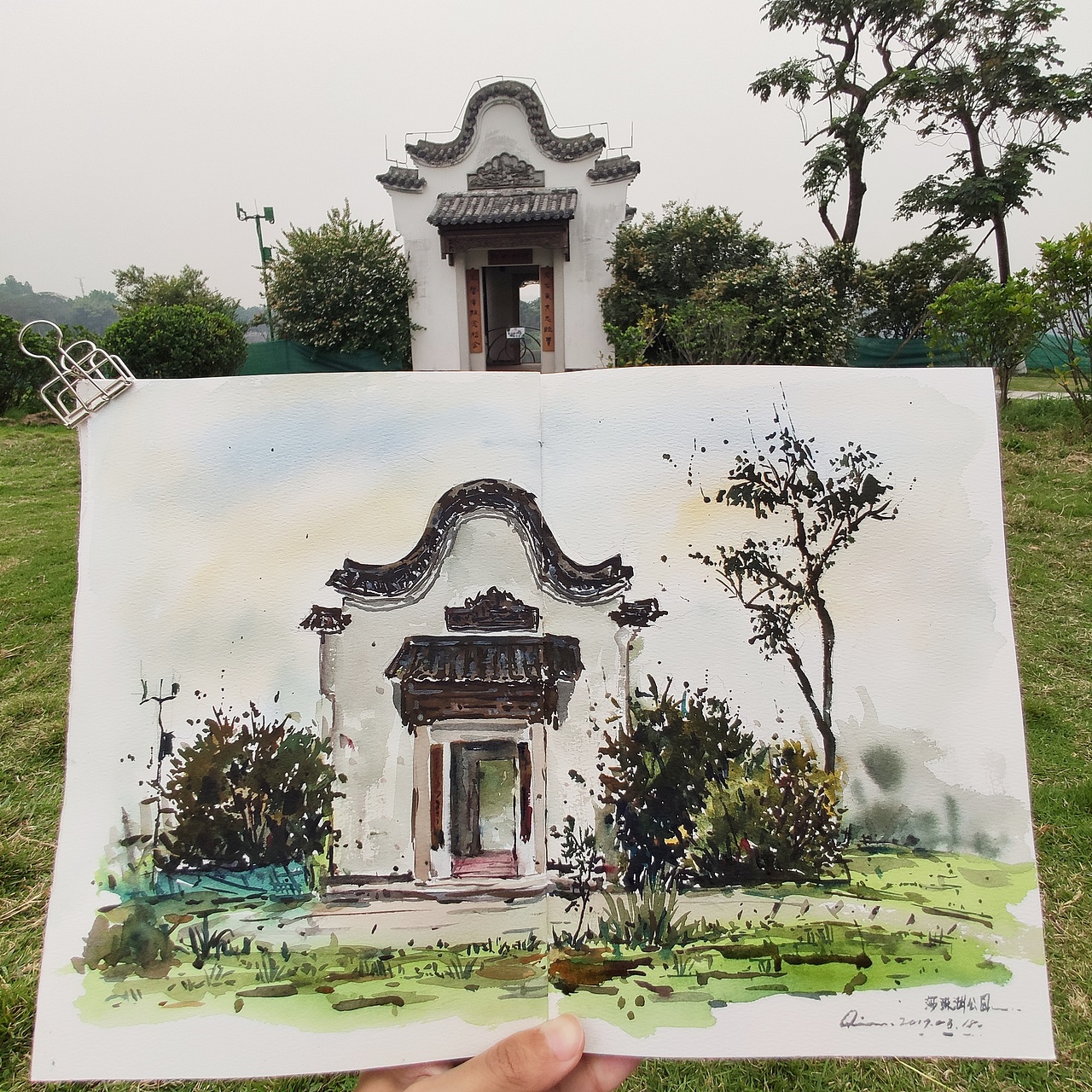 海珠～海珠湖公园 采风写生（图ZMTUwMjEwNzIw） - 绘画 - 站酷设计师画画的陈一丘原创素材 - 站酷ZCOOL