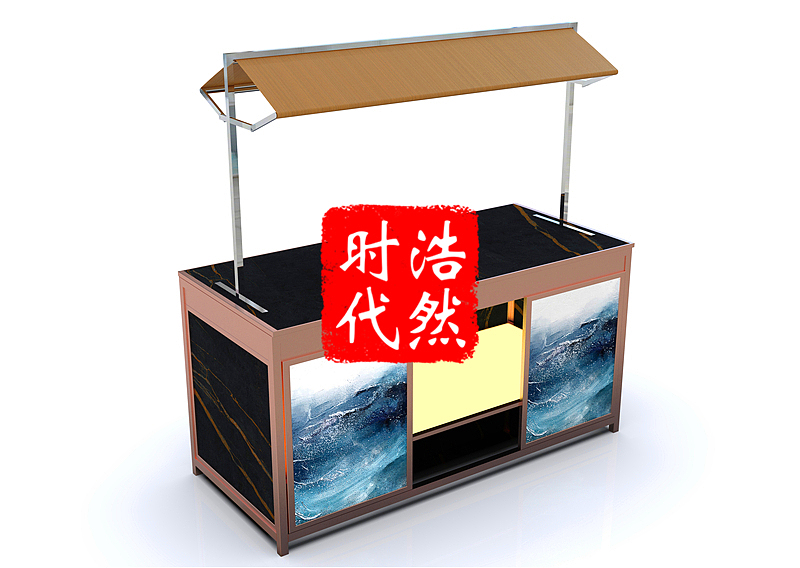 浩然时代 餐厅取餐台定制设计 大理石酒店折叠布菲台