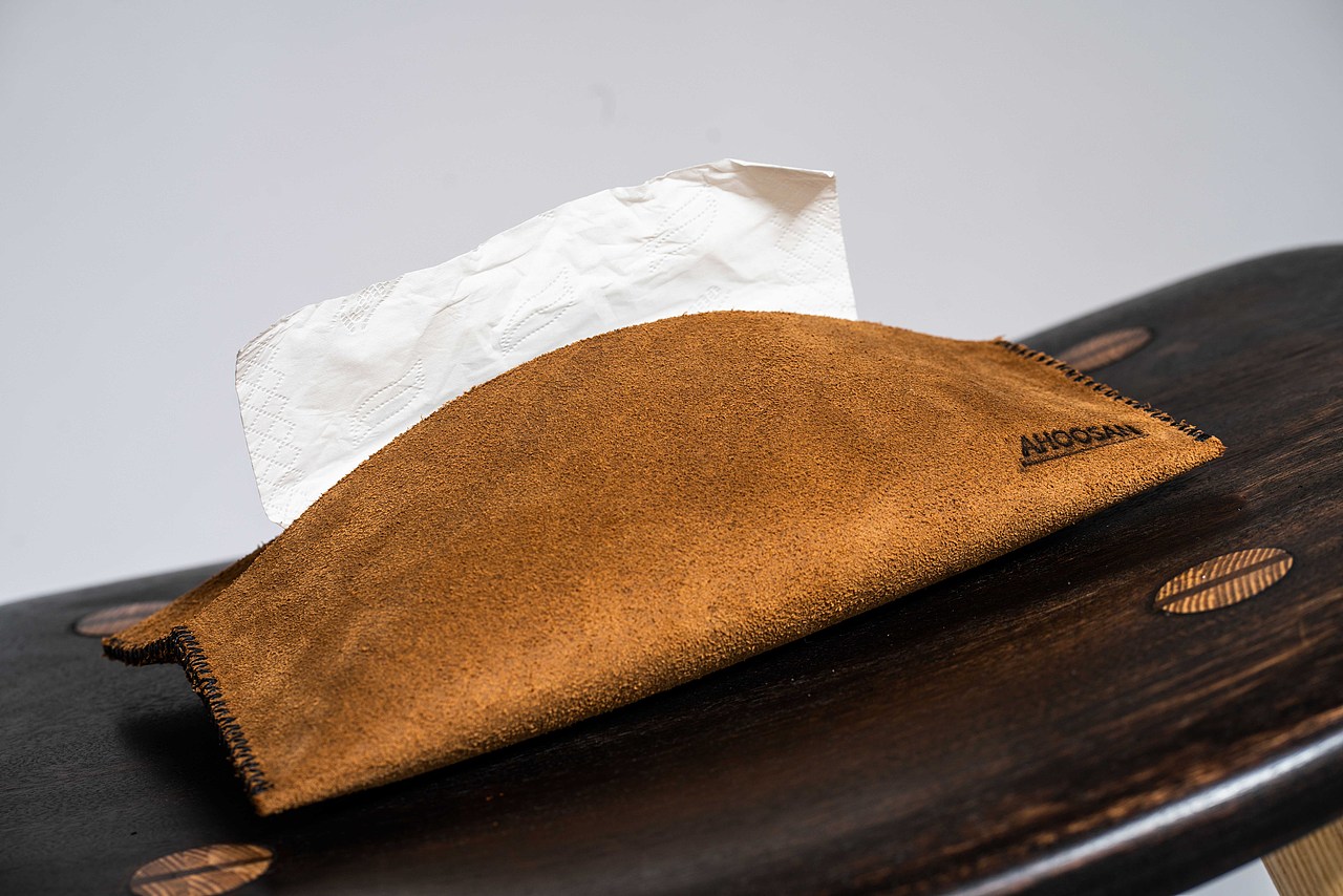 AHOOSAN 原创设计 手工牛皮纸巾盒