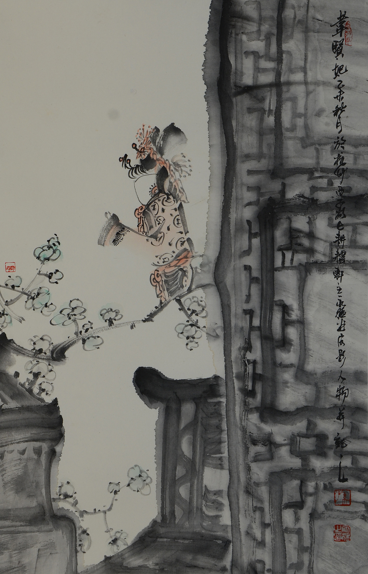 孙永猛国画作品水墨皮影人物