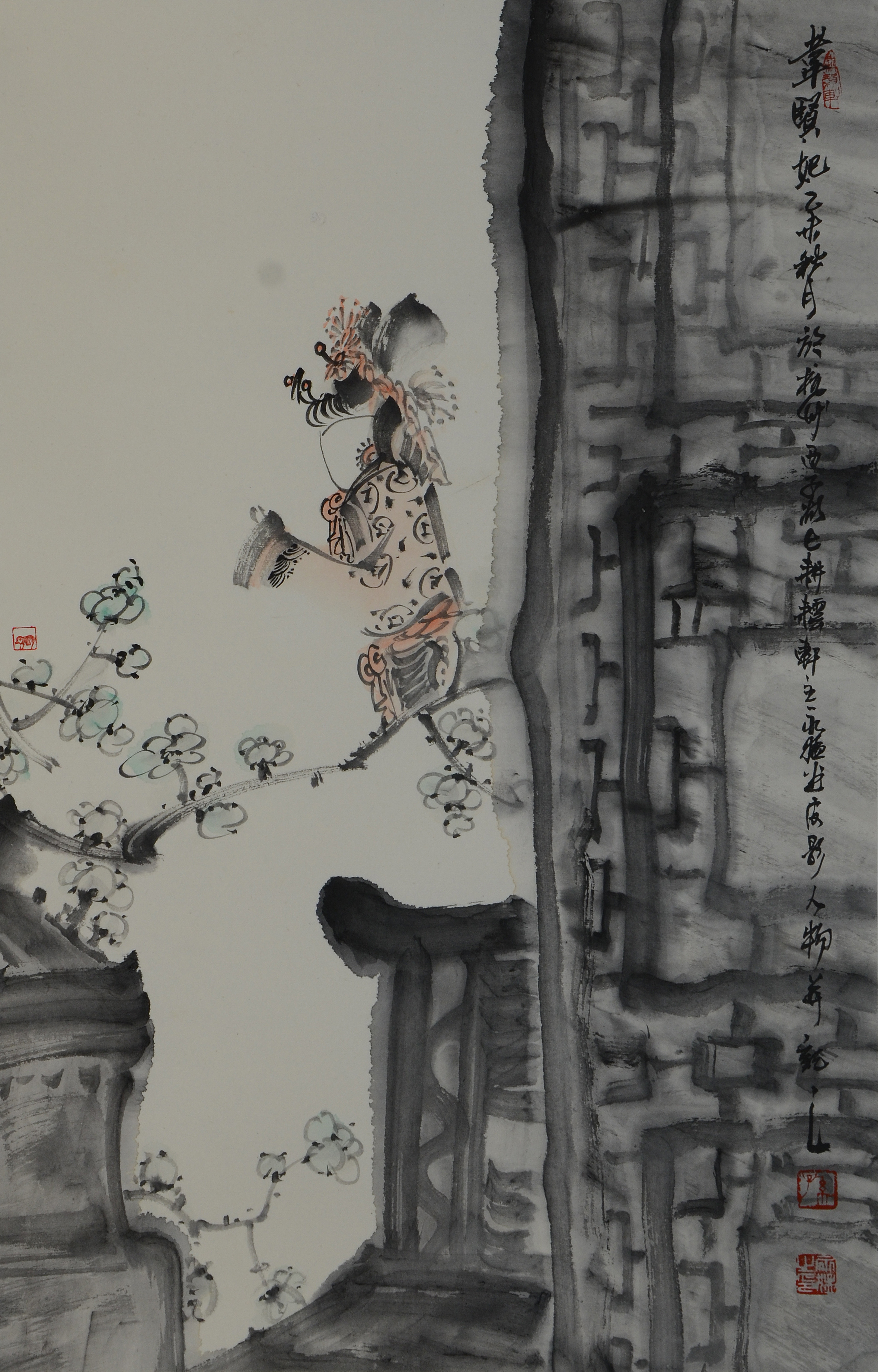 孙永猛国画作品水墨皮影人物