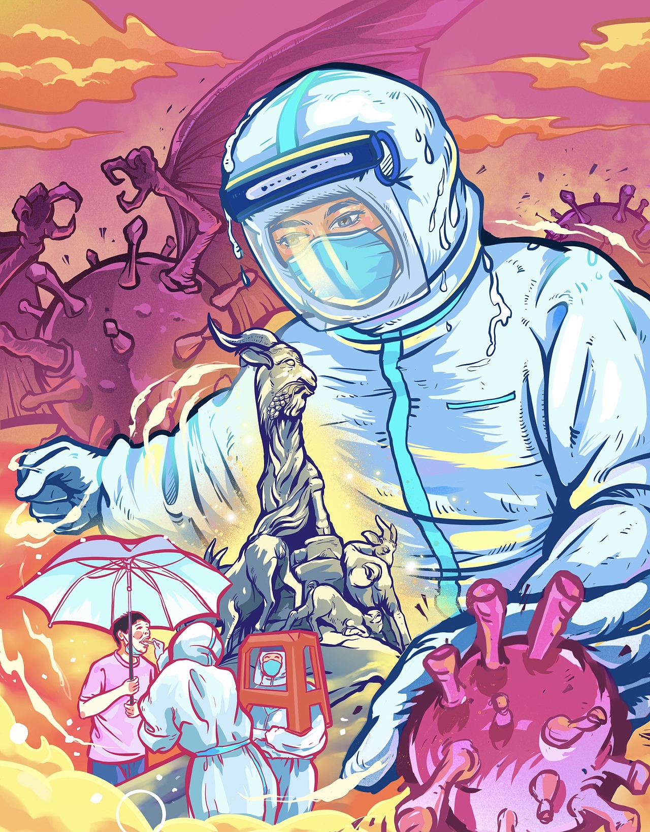 广州加油（图ZMjU3Njg2MTA0） - 创作习作 - 站酷设计师插画师DD酱原创素材 - 站酷ZCOOL