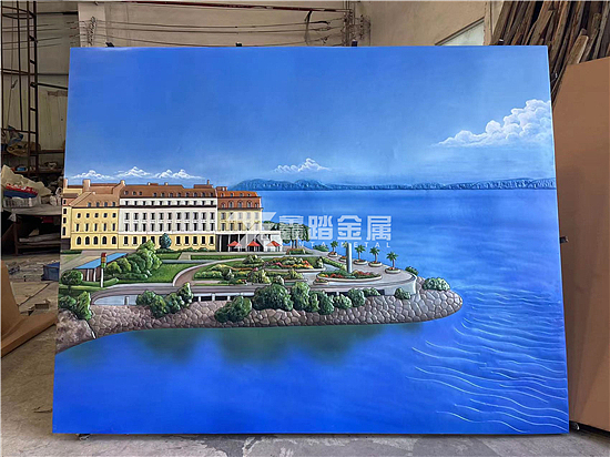 彩绘壁画墙体全铜浮雕手工锻铜园林景观艺术