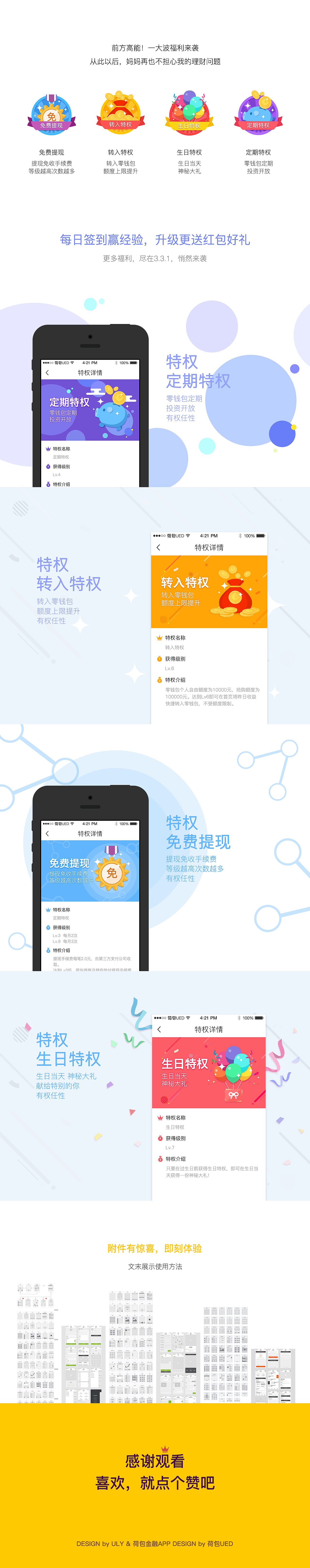 [荷包金融]APP 3.3.1版本 成就系统之特权内容页面设计及思路简析［内有干货］（图ZNTEyNDgxMjA=） - APP界面 - 站酷设计师小娴zi原创素材 - 站酷ZCOOL