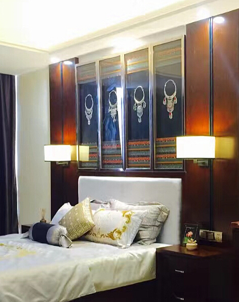 床头背景装饰画沙发搭配集恒新中式#欧式#古典#现代#